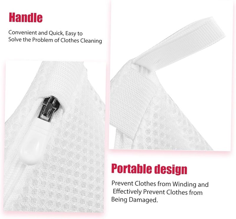 VICASKY 3 حقيبة غسيل من البوليستر الشبكي للأنسجة الحساسة والجوارب والملابس الداخلية مع أغطية بسحاب - Image 3